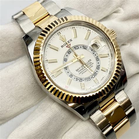 rolex sky dweller steel white face|Rolex Sky-Dweller price range.